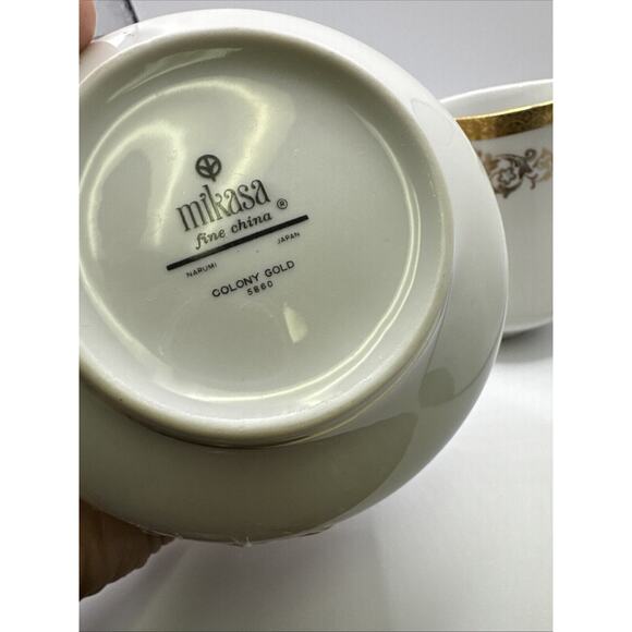 Mikasa COLONY GOLD Fine China Sugar Bowl And Creamer EUC JAPAN 5860 - Picture 8 of 8